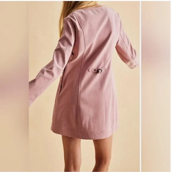 Free People New Pink Rose Faux Suede Mini Dress size S - Picture 3 of 9
